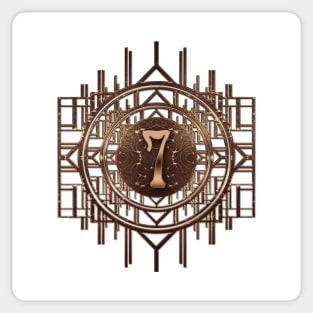 Stylish numbers in vintage art-deco style with golden cyphers Sticker